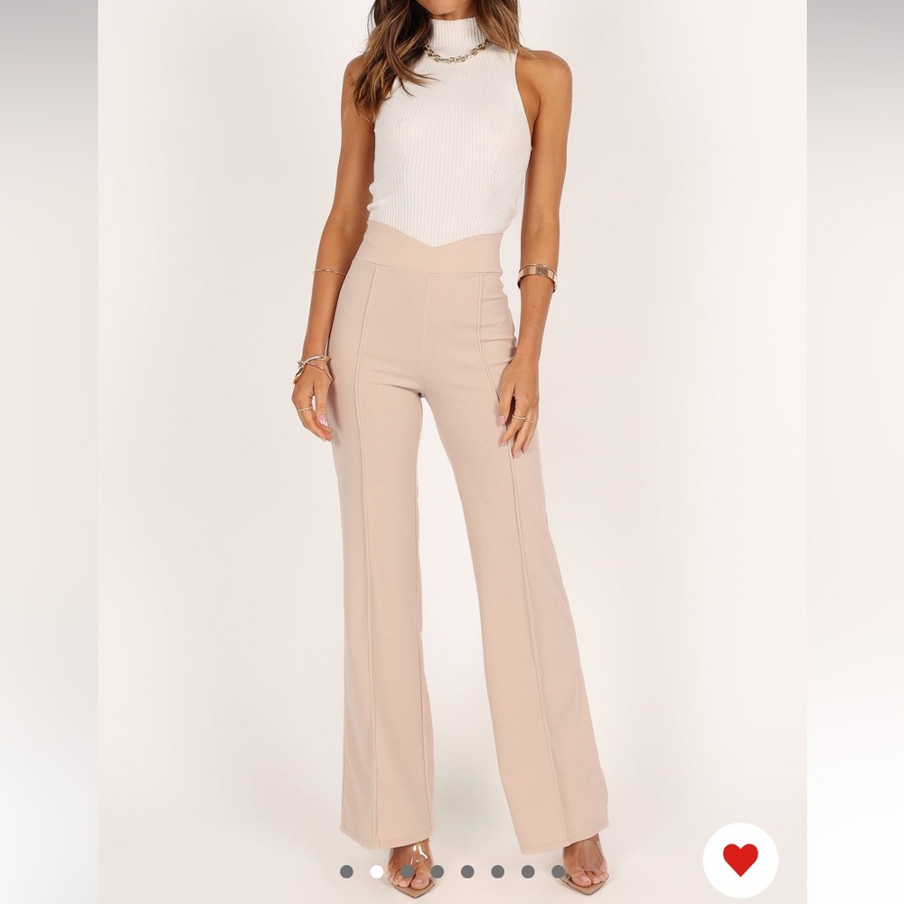 Petal & Pup Beige Flared Trousers